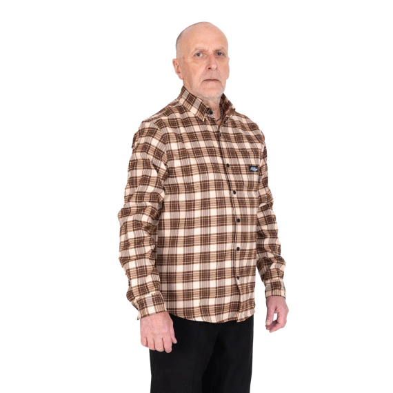 SQRTN TGN Patch Flanell Shirt Sand in der Gruppe Kleidung & Schuhe / Kleidung / Hemden bei Sportfiskeprylar.se (SHRT-013-Mr)