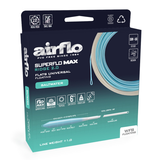 Airflo Superflo Max Ridge 2.0 Flats Universal Floating Fly Line in der Gruppe Schnüre / Fliegenschnüre / Einhand bei Sportfiskeprylar.se (SMR-FU-WF6F-SK-CLr)