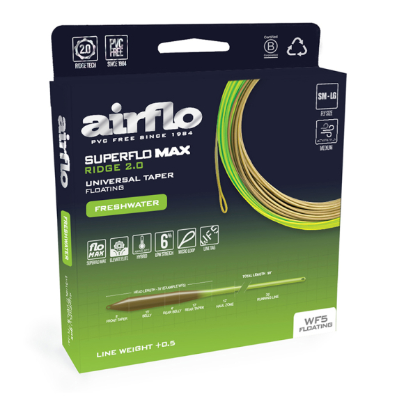 Airflo Superflo Max Ridge 2.0 Universal Taper in der Gruppe Schnüre / Fliegenschnüre / Einhand bei Sportfiskeprylar.se (SMR-UT-WF3F-MO-CHr)