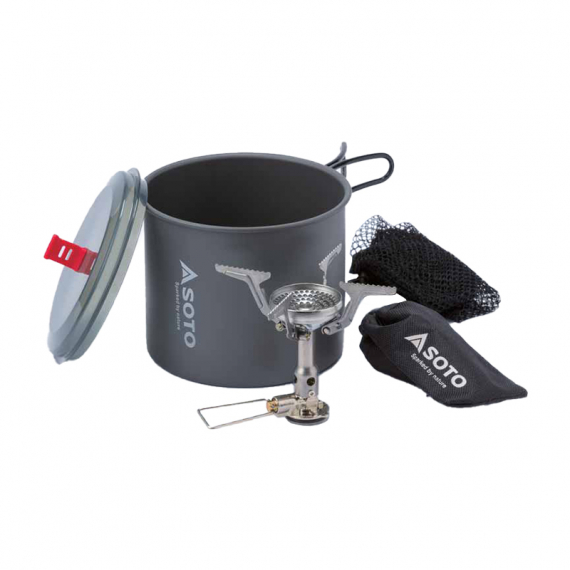Soto Amicus with Igniter & New River Pot in der Gruppe Outdoor / Campingküchen & Utensilien / Campingkocher / Gaskocher bei Sportfiskeprylar.se (SSOD-1NVENR)