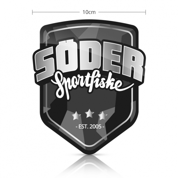 Söder Sticker Shield - Silver in der Gruppe Sonstiges / Aufkleber & Dekale bei Sportfiskeprylar.se (SSS-SILVER)