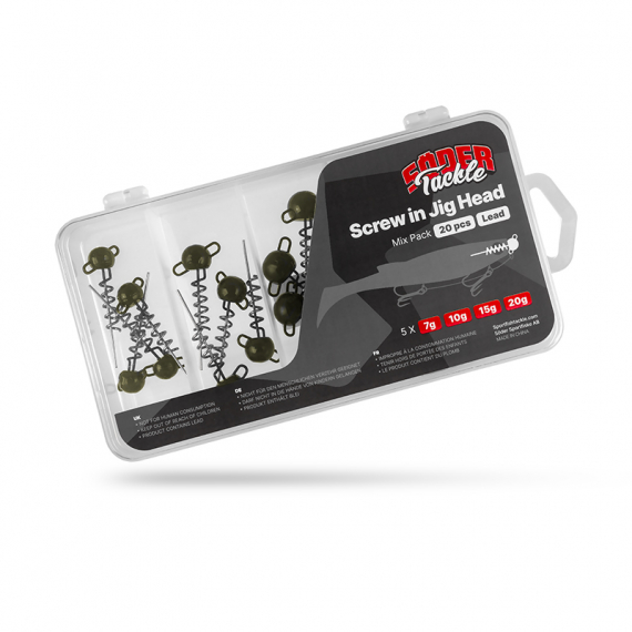 Söder Tackle Screw in Jig Head Mix Pack (20pcs) - 7g, 10g, 15g, 20g in der Gruppe Haken & Zubehör / Jigköpfe / Schraubköpfe bei Sportfiskeprylar.se (ST-LSBJ)
