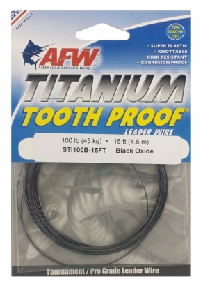 Titanium Tooth Proof, Single Strand Leader Wire, 100 lb (46 kg) in der Gruppe Haken & Zubehör / Vorfächer & Vorfachmaterial / Vorfachmaterial / Wire bei Sportfiskeprylar.se (STI100B-15FT)