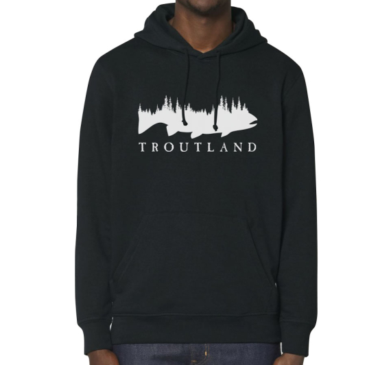 Troutland Hoodie Black in der Gruppe Kleidung & Schuhe / Kleidung / Pullover / Hoodies bei Sportfiskeprylar.se (SW550BLSr)