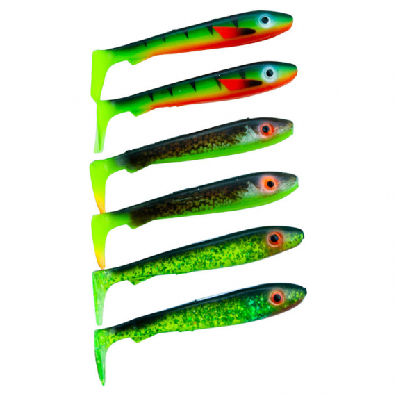 Svartzonker McRubber Bass 8cm Mix (6-pack) - Color in der Gruppe Köder / Gummiköder / Barsch Gummifische & Zander Gummifische bei Sportfiskeprylar.se (SZ100151)