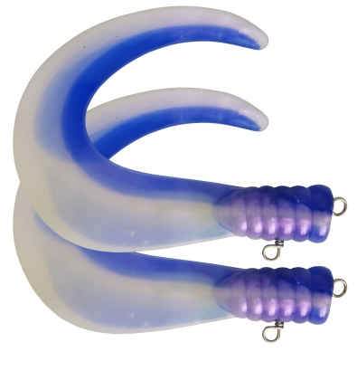 SvartZonker Big Tail (2-pack) - C14 Blue/Pearl White in der Gruppe Köder / Gummiköder / Extra Tails & Curlys bei Sportfiskeprylar.se (SZ101114)