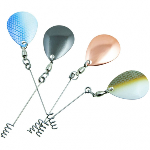 SvartZonker Spinner Rig 4-pack Copper, Black, Blue, Brown in der Gruppe Haken & Zubehör / Spinnerbait Rigs & Blätter bei Sportfiskeprylar.se (SZ101810)