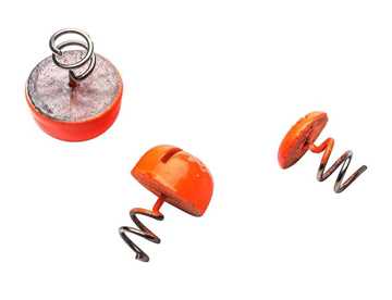 SvartZonker Screw-in Dots Fluo Orange Lead - 3-pack in der Gruppe Haken & Zubehör / Sinkers & Gewichte / Screw In bei Sportfiskeprylar.se (SZ103014r)