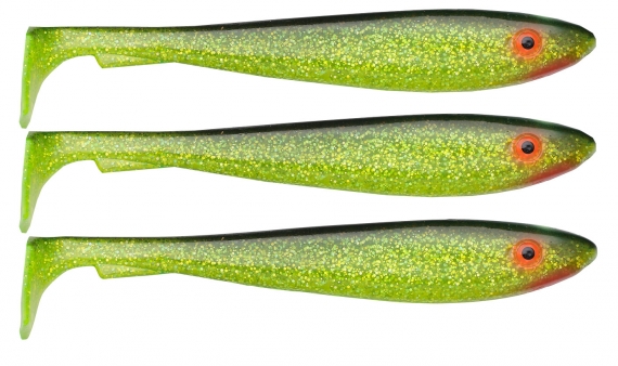 McRubberShad 17cm (3 pack) - C19 Black\'n Chatreuse in der Gruppe Köder / Gummiköder / Hecht Gummifische bei Sportfiskeprylar.se (SZ103419)