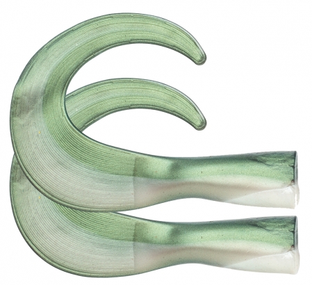 SvartZonker BigTail Junior C21 Green/Pearl White 2-pack in der Gruppe Köder / Gummiköder / Extra Tails & Curlys bei Sportfiskeprylar.se (SZ106321)