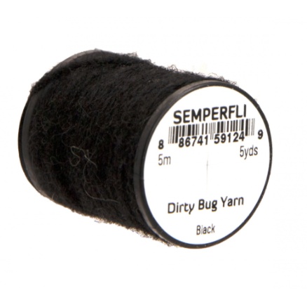 Semperfli Dirty Bug Yarn - Black in der Gruppe Haken & Zubehör / Fliegenbinden / Fliegenbindematerial / Garn & Chenille bei Sportfiskeprylar.se (Sem-0950-1001r)