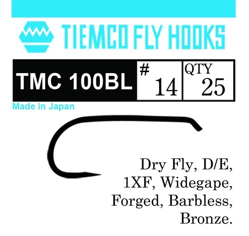 Tiemco 100BL Dry Fly Barbless 100-pack - # 10 in der Gruppe Haken & Zubehör / Fliegenbinden bei Sportfiskeprylar.se (T100BLBULK-10)
