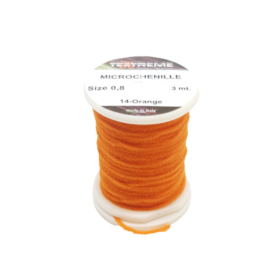 Micro Chenille 0,8mm - Orange in der Gruppe Haken & Zubehör / Fliegenbinden / Fliegenbindematerial / Garn & Chenille bei Sportfiskeprylar.se (TE-SMC-14)