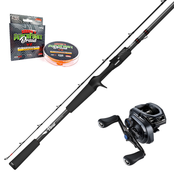 PerchFight V2 - Vibcast 7\'8\'\' 5-30g SLX MGL Combo Left in der Gruppe Angelsets / Baitcast Sets / Baitcast Sets Barsch bei Sportfiskeprylar.se (V2SLXMGCOMBO)