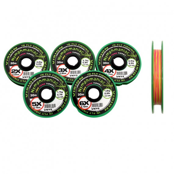 Vision Nymphmaniac Two Tone Tippet in der Gruppe Haken & Zubehör / Vorfächer & Vorfachmaterial / Vorfachmaterial / Vorfachmaterial Fliegenfischen bei Sportfiskeprylar.se (VNY2r)