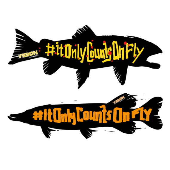 Vision It Only Counts Double Sticker 153mm in der Gruppe Sonstiges / Aufkleber & Dekale bei Sportfiskeprylar.se (VS5)