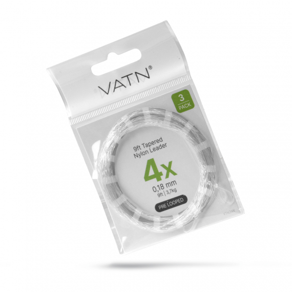 VATN Trout Pre-Looped Tapered Leader 9\' (3pcs) in der Gruppe Haken & Zubehör / Vorfächer & Vorfachmaterial / Fertige Vorfächer / Tapered Vorfächer bei Sportfiskeprylar.se (VTN31Xr)