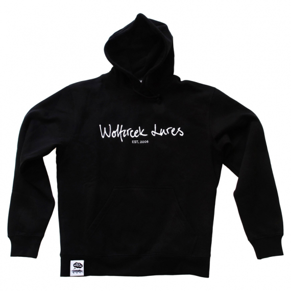 Wolfcreek Lures Classic Logo Hoodie, Black in der Gruppe Kleidung & Schuhe / Kleidung / Pullover / Hoodies bei Sportfiskeprylar.se (WCL-05-HOOD-01-BLKr)