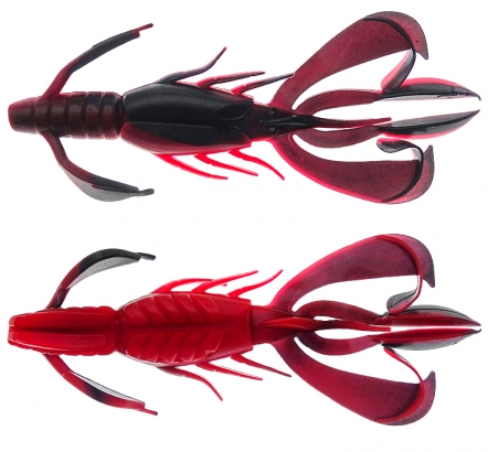PerchFight Crayfish 4.4\'\' 5-Pack , Red And Black in der Gruppe Köder / Gummiköder / Krebse & Creaturebaits / Krebsköder bei Sportfiskeprylar.se (Z-PC44-RB)