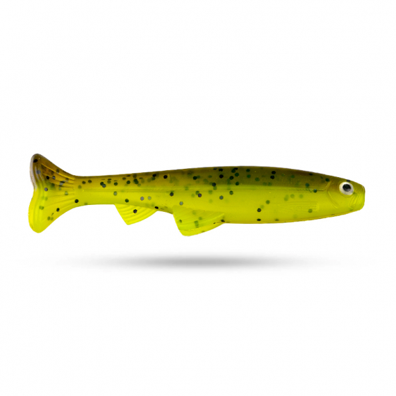 Scout Kicker 9cm (5-pack) - Muddy Chartreuse in der Gruppe Köder / Gummiköder / Barsch Gummifische & Zander Gummifische bei Sportfiskeprylar.se (Z-STSK9-4)