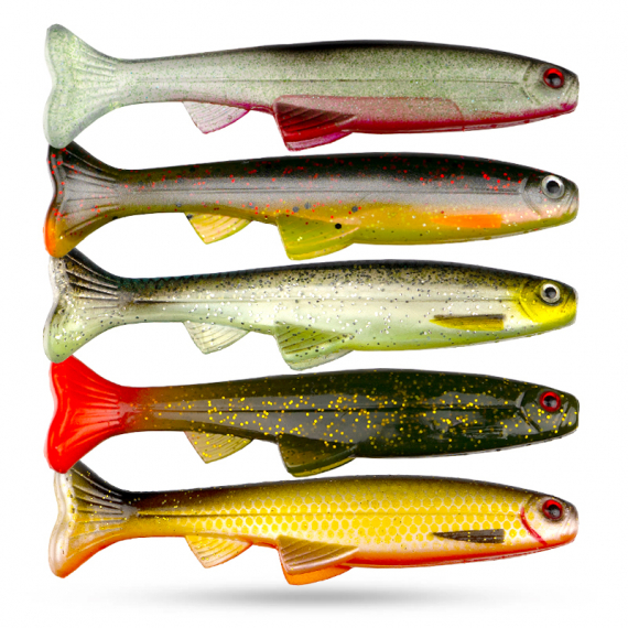 Scout Kicker 9cm (5-pack) - Mixed Pack 5 in der Gruppe Köder / Gummiköder / Barsch Gummifische & Zander Gummifische bei Sportfiskeprylar.se (Z-STSK9-MP5)