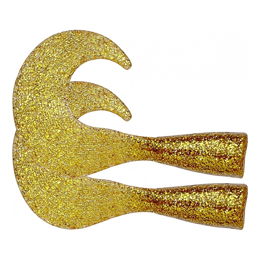 Extra Svans till Zonker Tail, 2-pack (guld/glitter) in der Gruppe Köder / Gummiköder / Extra Tails & Curlys bei Sportfiskeprylar.se (ZS101402)