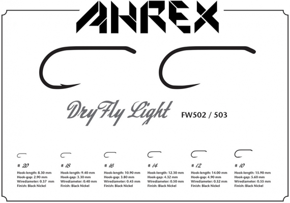 Ahrex FW503 - Dry Light Fly - Barbless #20 in der Gruppe Haken & Zubehör / Haken / Fliegenbindenhaken bei Sportfiskeprylar.se (afw503-20)