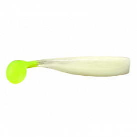 Lunker City Shaker Shad, 8cm, Glow/Chartreuse Tail - (10-pack)