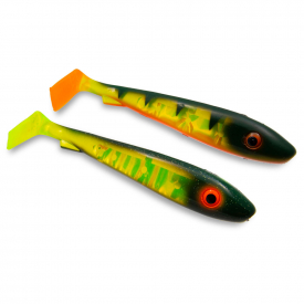 McRubber 21 cm Flash Series (2-pack) - Black Chartreuse & Fire Tiger