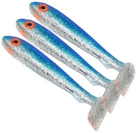 McRubber Big Bass (3-pack) - Blåsilverglitter