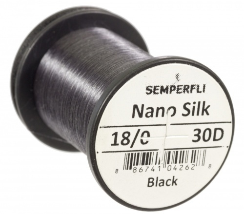 Semperfli Nano Silk 18/0 30D Black in der Gruppe Haken & Zubehör / Fliegenbinden / Fliegenbindematerial / Bindedragt bei Sportfiskeprylar.se (nano-ultra-blkr)