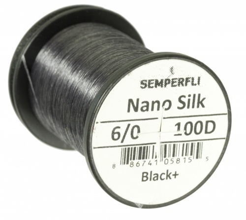 Semperfli Nano Silk 100D Predator 6/0 - Black Plus in der Gruppe Haken & Zubehör / Fliegenbinden / Fliegenbindematerial / Bindedragt bei Sportfiskeprylar.se (sem-nano-pred-black-plusr)