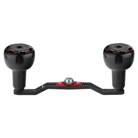 Gomexus 105mm Carbon Swept Handle with 30mm Aluminium Knob 8x5mm - Black & Red