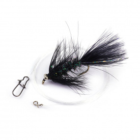 Darts Fliege mit Vorfach - Dog Nobbler #6 Black