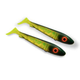SvartZonker Big McRubber 25cm Flash Series (2-pack) - Black Chartreuse