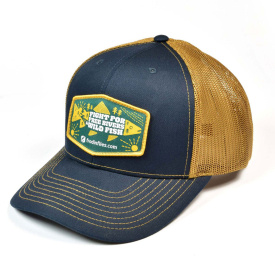 Frödin 'Free Rivers & Wild Fish' Trucker Hat – Navy/Caramel