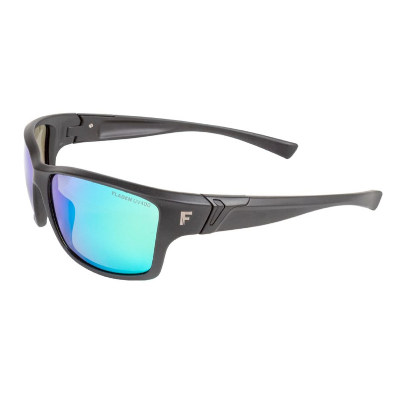 Fladen Polarized Sunglasses Floating Matt Black Green Revo Lens