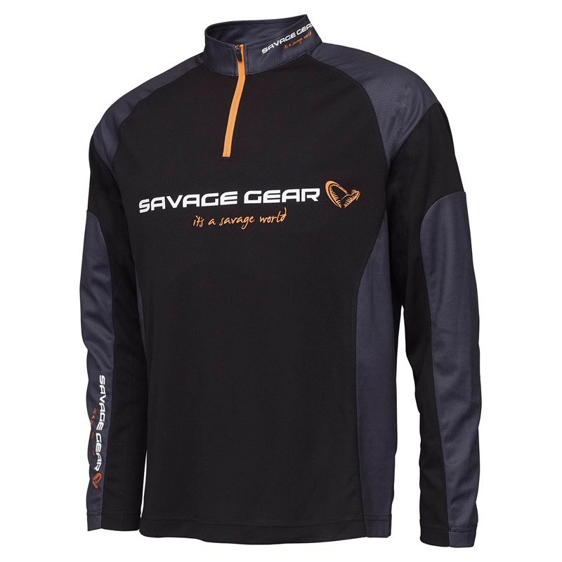 Savage Gear Tournament Gear Shirt 1/2 Zip, Black Ink