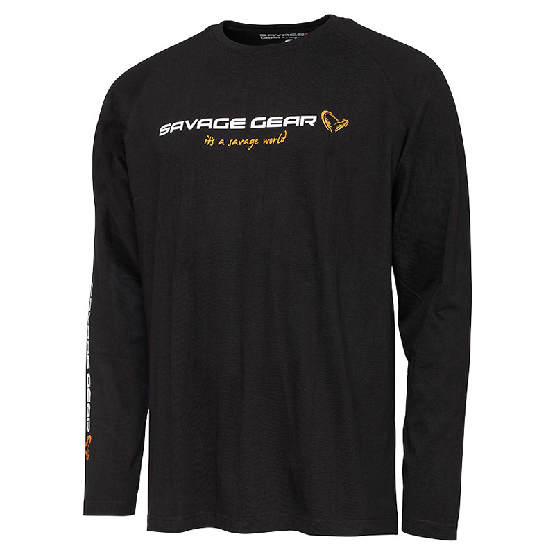 Savage Gear Signature Logo Long Sleeve T-Shirt Black Caviar