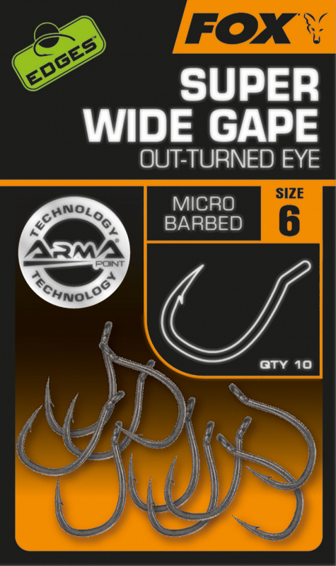 Fox Edges Armapoint Super Wide Gape Outturned Eye (10-pack)