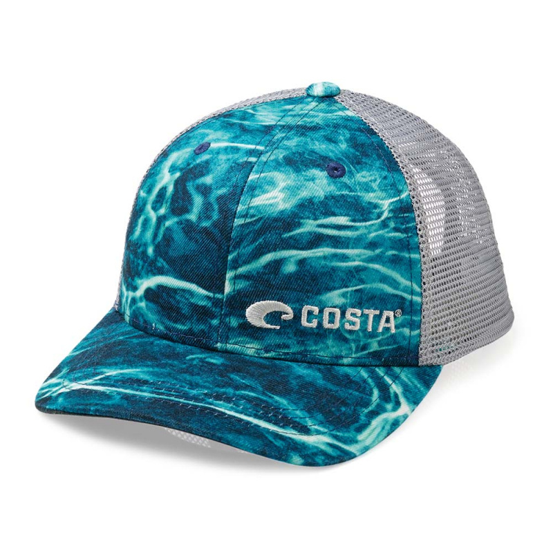 Costa Mossy Oak Elements Fishing Camo Mesh Cap Blue