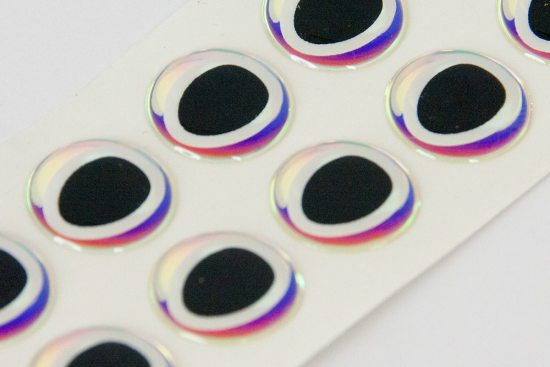 Epoxy Eyes 16,0 mm oval doppel - Schwartz/pearl