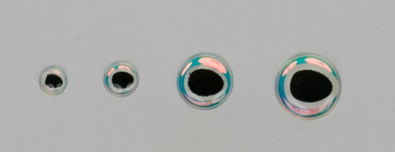 Epoxy Eyes 9,0 mm oval doppel - Schwarz/pearl