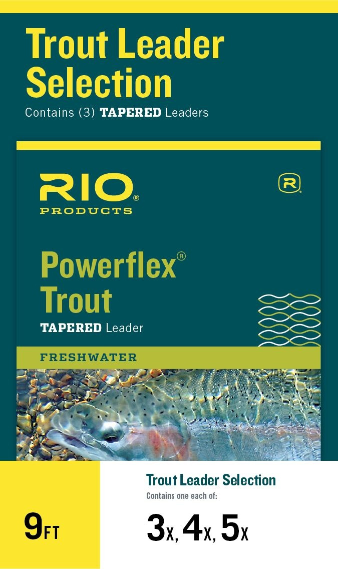 Rio Powerflex Trout Taperad Leader 9ft 3-Pack 3X/4X/5X