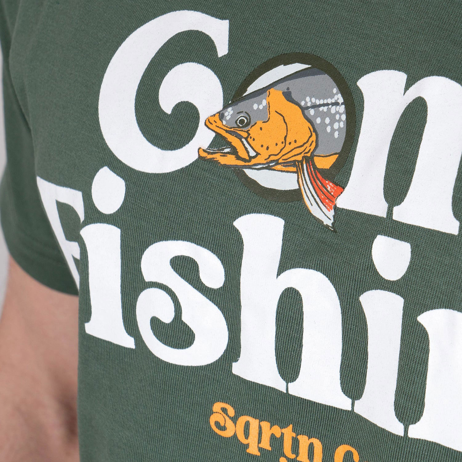 SQRTN Gone Fish T-Shirt Stone Olive