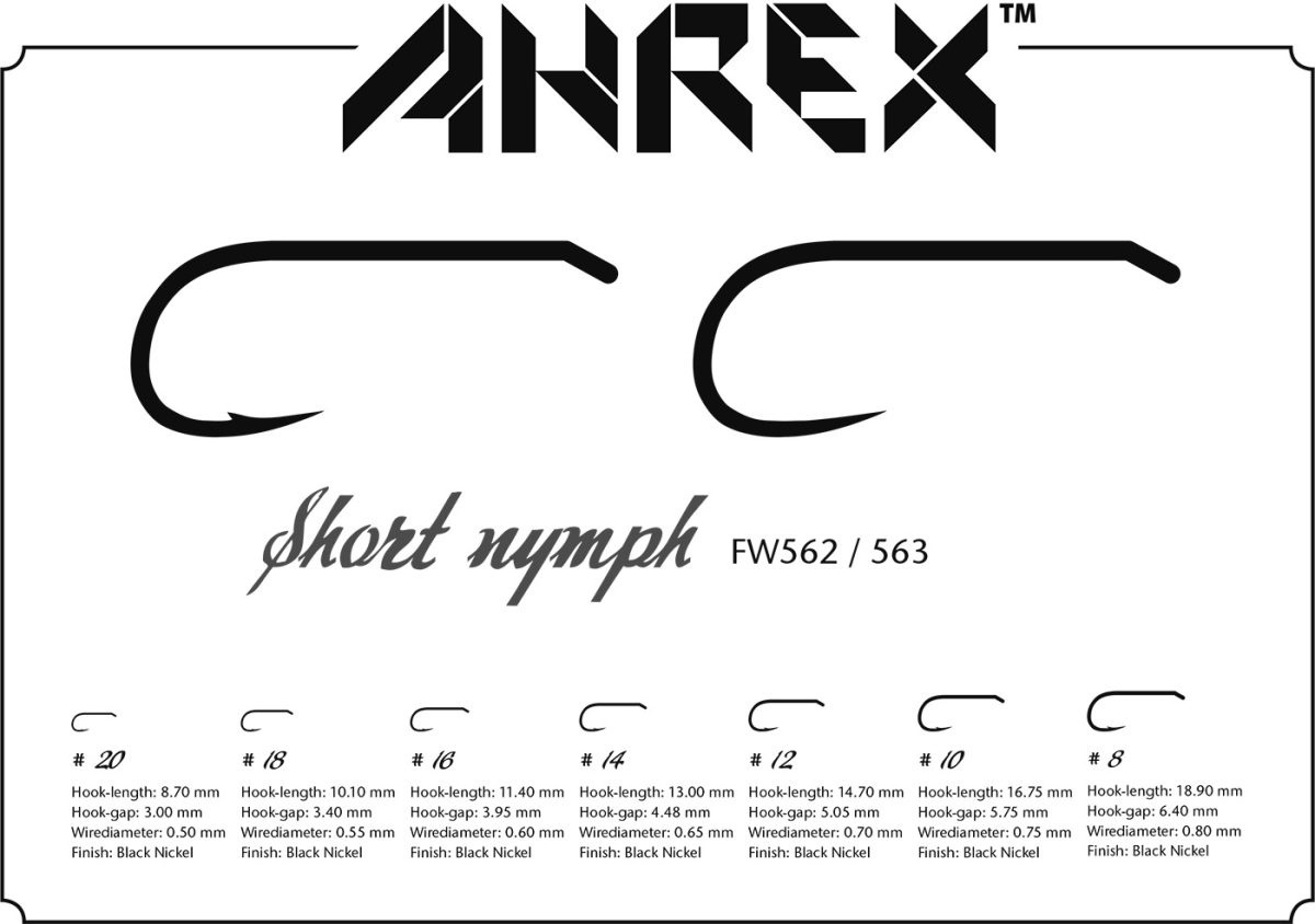 Ahrex FW562 Short Nymph 24-pack